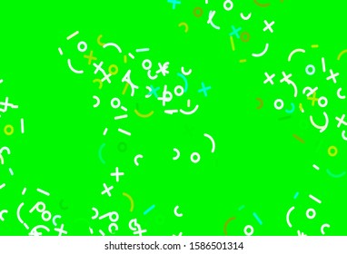 Light Blue, Green vector texture with mathematic symbols. Modern geometrical illustration with numerals. Pattern for school, grammar websites.