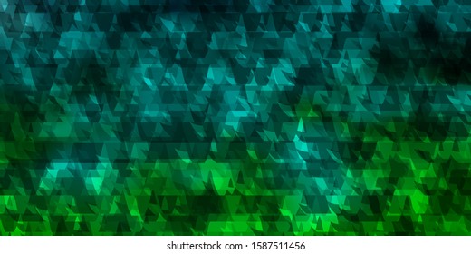 Light Blue, Green vector texture with lines, triangles. Modern gradient illustration with colorful triangles. Pattern for commercials.