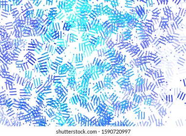 Light Blue, Green vector texture with colored lines, dots. Shining colored illustration with sharp stripes. Best design for your ad, poster, banner.