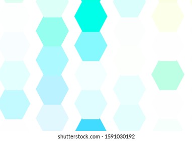 Light Blue, Green vector texture with colorful hexagons. Illustration with set of colorful hexagons. Design for website posters, banners.