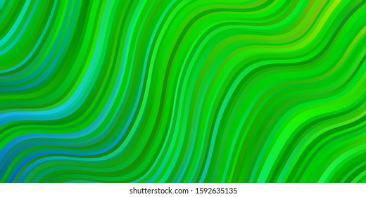 Light Blue, Green vector texture with circular arc. Colorful geometric sample with gradient curves.  Pattern for ads, commercials.