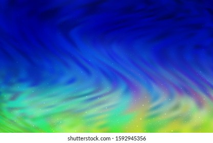 Light Blue, Green vector texture with milky way stars. Blurred decorative design in simple style with galaxy stars. Pattern for astronomy websites.