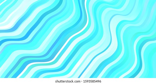 Light Blue, Green vector texture with wry lines. Colorful illustration with curved lines. Pattern for ads, commercials.