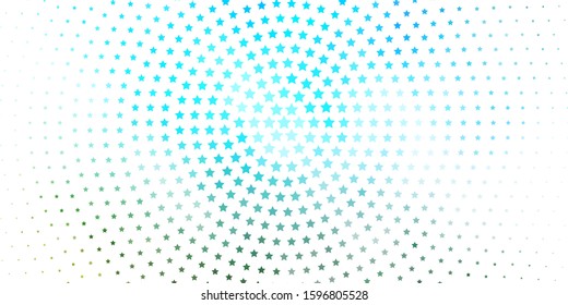 Light Blue, Green vector texture with beautiful stars. Modern geometric abstract illustration with stars. Pattern for websites, landing pages.