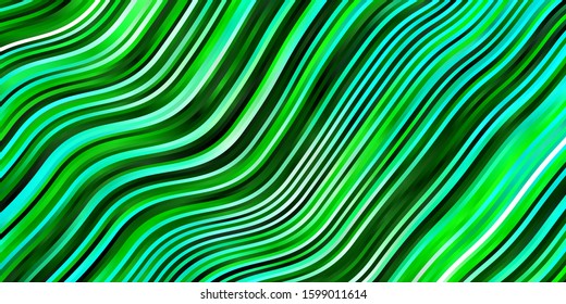 Light Blue, Green vector texture with curves. Bright sample with colorful bent lines, shapes. Template for your UI design.