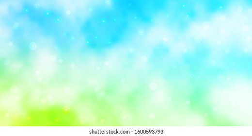 Light Blue, Green vector texture with beautiful stars. Decorative illustration with stars on abstract template. Pattern for wrapping gifts.