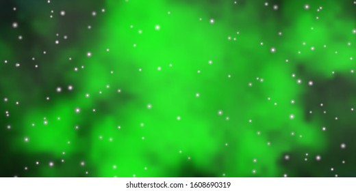 Light Blue, Green vector texture with beautiful stars. Decorative illustration with stars on abstract template. Best design for your ad, poster, banner.
