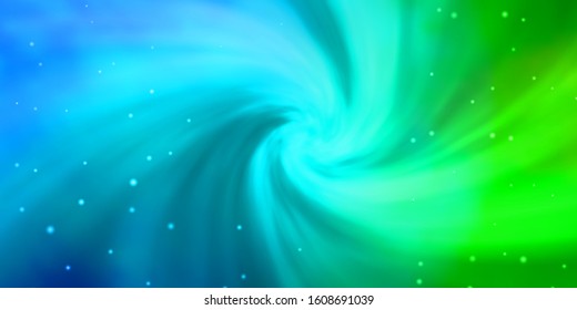 Light Blue, Green vector texture with beautiful stars. Shining colorful illustration with small and big stars. Pattern for wrapping gifts.