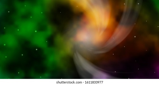 Light Blue, Green vector texture with beautiful stars. Colorful illustration with abstract gradient stars. Best design for your ad, poster, banner.