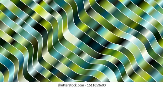 Light Blue, Green vector texture with curves. Illustration in abstract style with gradient curved.  Design for your business promotion.