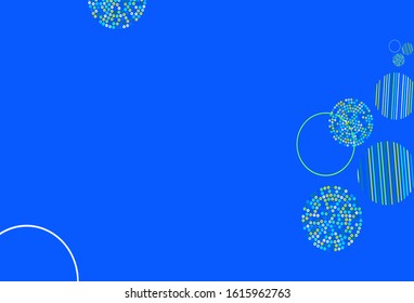 Light Blue, Green vector texture with disks. Abstract illustration with colored bubbles in nature style. Pattern for textures of wallpapers.