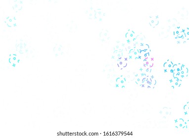 Light Blue, Green vector texture with mathematic symbols. Abstract illustration with colored algebra signs. Pattern for posters, banners of math books.