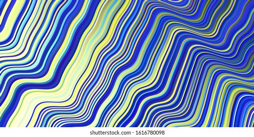 Light Blue, Green vector texture with curved lines. A sample with colorful lines, shapes. A completely new design for your business.
