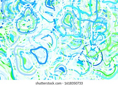 Light Blue, Green vector texture with abstract forms. Colorful chaotic forms with gradient in modern style. Simple design for your web site.
