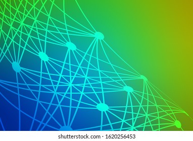Light Blue, Green vector texture with artificial intelligence concept. Shining illustration with AI shapes on abstract template. Smart design for promotion of bid data.