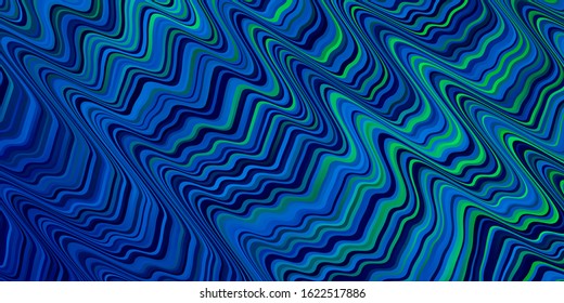 Light Blue, Green vector texture with circular arc. Colorful illustration in circular style with lines. Pattern for ads, commercials.