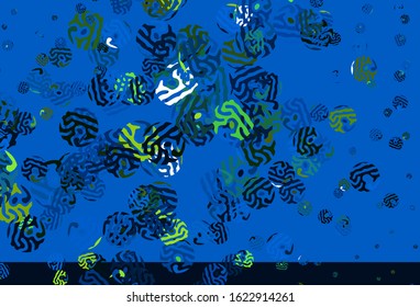 Light Blue, Green vector texture with abstract forms. Modern abstract illustration with colorful random forms. Background for a cell phone.