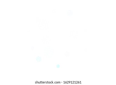 Light Blue, Green vector texture with disks. Glitter abstract illustration with blurred drops of rain. Pattern for futuristic ad, booklets.