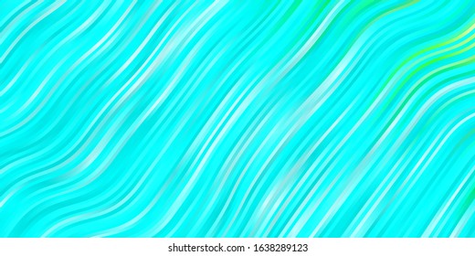 Light Blue, Green vector texture with circular arc. Colorful illustration with curved lines. Pattern for business booklets, leaflets