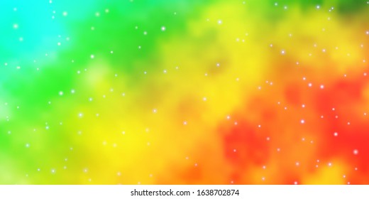 Light Blue, Green vector texture with beautiful stars. Decorative illustration with stars on abstract template. Pattern for new year ad, booklets.