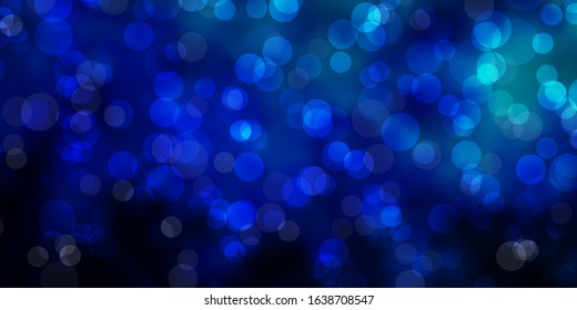 Light Blue, Green vector texture with disks. Colorful illustration with gradient dots in nature style. Pattern for wallpapers, curtains.