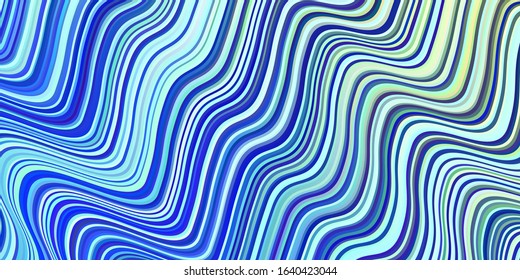 Light Blue, Green vector texture with bent lines. A shining illustration, which consists of curved lines. New composition for your brand book.