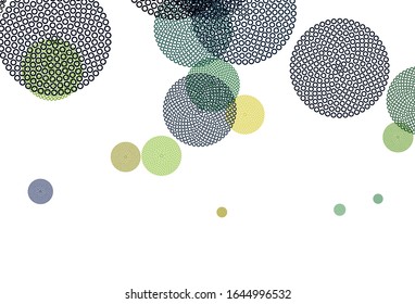 Light Blue, Green vector texture with disks. Abstract illustration with colored bubbles in nature style. Pattern for beautiful websites.