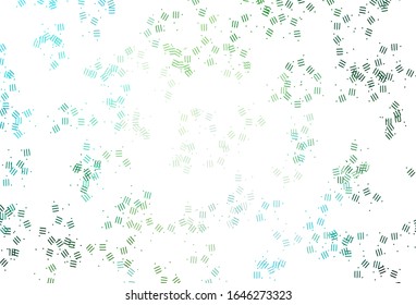 Light Blue, Green vector texture with colored lines, dots. Lines on blurred abstract background with gradient. Smart design for your business advert.