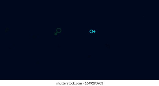 Light Blue, Green vector texture with women's rights symbols. Simple design in abstract style with women’s rights activism. Design for International Women’s Day.