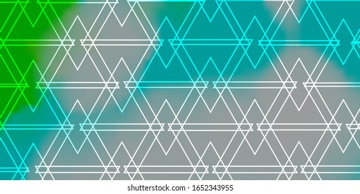 Azul claro, textura vectorial verde con estilo triangular. Triángulos sobre fondo abstracto con degradado colorido. Plantilla para fondos de pantalla.