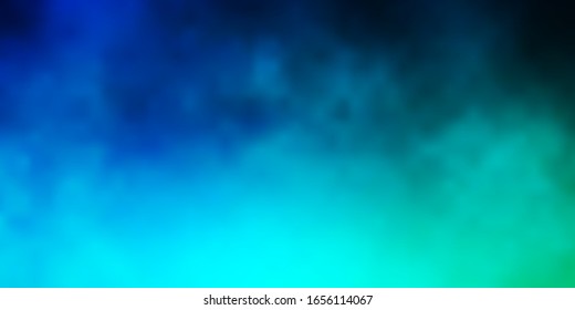 Light Blue, Green vector texture with cloudy sky. Gradient illustration with colorful sky, clouds. Template for websites.