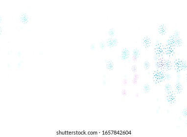 Light Blue, Green vector texture with disks. Modern abstract illustration with colorful water drops. Pattern for futuristic ad, booklets.