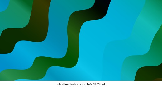 Light Blue, Green vector texture with curves. Illustration in halftone style with gradient curves. Pattern for commercials, ads.