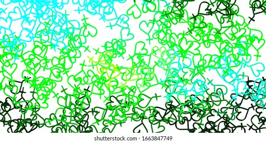 Light Blue, Green vector texture with women's rights symbols. Colorful illustration with gradient feminism shapes. Design for International Women’s Day.