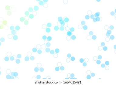 Light Blue, Green vector texture with disks. Blurred bubbles on abstract background with colorful gradient. Pattern for beautiful websites.