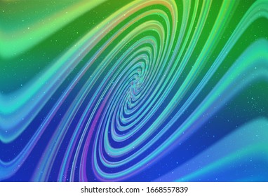 Light Blue, Green vector texture with milky way stars. Shining colored illustration with bright astronomical stars. Pattern for futuristic ad, booklets.