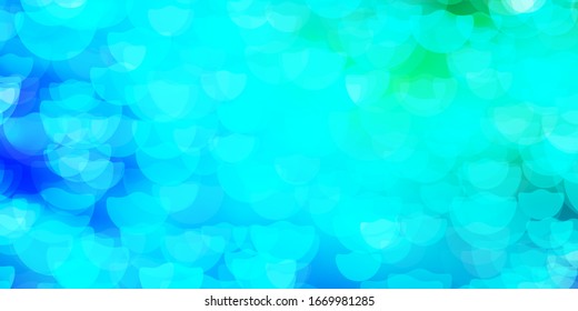 Light Blue, Green vector texture with disks. Abstract illustration with colorful spots in nature style. Pattern for booklets, leaflets.