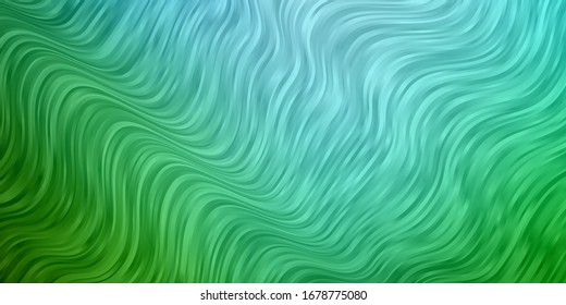 Light Blue, Green vector texture with curves. Brand new colorful illustration with bent lines. Pattern for commercials, ads.