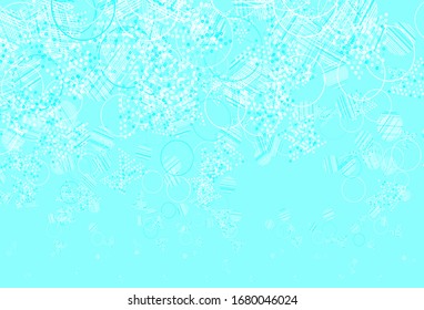 Azul claro, textura vectorial verde con estilo poly con círculos, cubos. Círculos, líneas, rhombus con gradiente colorido. Plantilla moderna para la página de inicio.