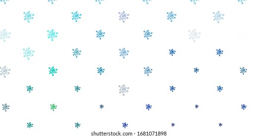 Light Blue, Green vector texture with disease symbols. Abstract illustration with biological gradient shapes. Simple design against epidemic information.