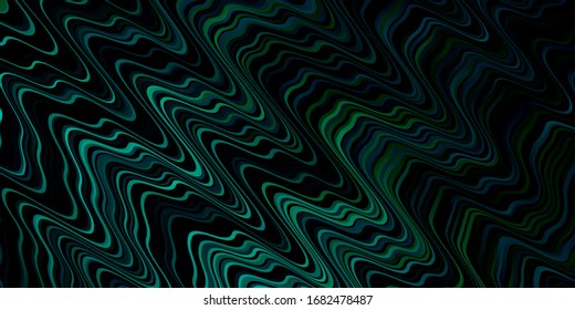 Light Blue, Green vector texture with curves. Brand new colorful illustration with bent lines. Template for cellphones.