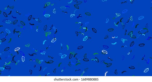 Light Blue, Green vector texture with women's rights symbols. Colorful illustration with gradient feminism shapes. Simple design for your web site.