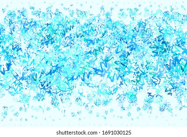 Hellblaue, grüne Vektorillustration mit verbogenen Linien. Eine ganz neue farbige Illustration in einfachem Stil. Neue Komposition für Ihr Markenbuch.