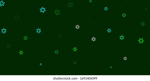 Light blue, green vector texture with disease symbols. Smart illustration with covid signs in decorative style. Wallpaper for health protection.