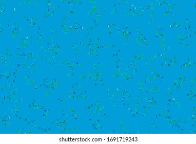 Light Blue, Green vector texture with colored lines, dots. Shining colored illustration with sharp stripes. Smart design for your business advert.