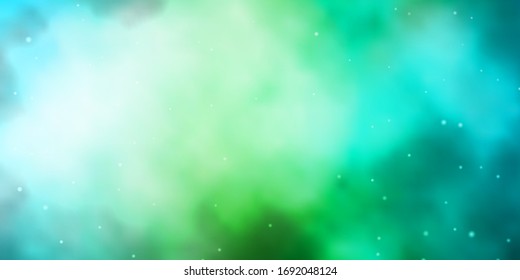 Light Blue, Green vector texture with beautiful stars. Shining colorful illustration with small and big stars. Pattern for wrapping gifts.