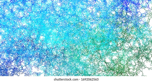 Light Blue, Green vector texture with wry lines. Brand new colorful illustration with bent lines. Best design for your ad, poster, banner.