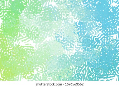 Light Blue, Green vector texture with abstract forms. Colorful chaotic forms with gradient in modern style. Background for a cell phone.