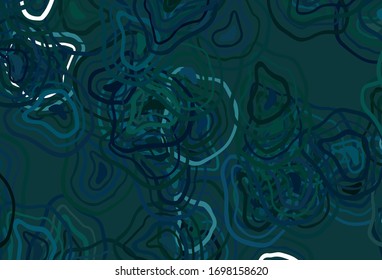 Light Blue, Green vector texture with curved lines. Colorful abstract illustration with gradient lines. New composition for your brand book.