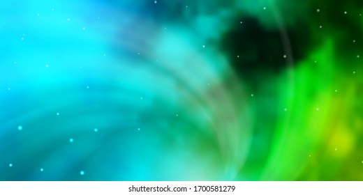 Light Blue, Green vector texture with beautiful stars. Shining colorful illustration with small and big stars. Pattern for wrapping gifts.